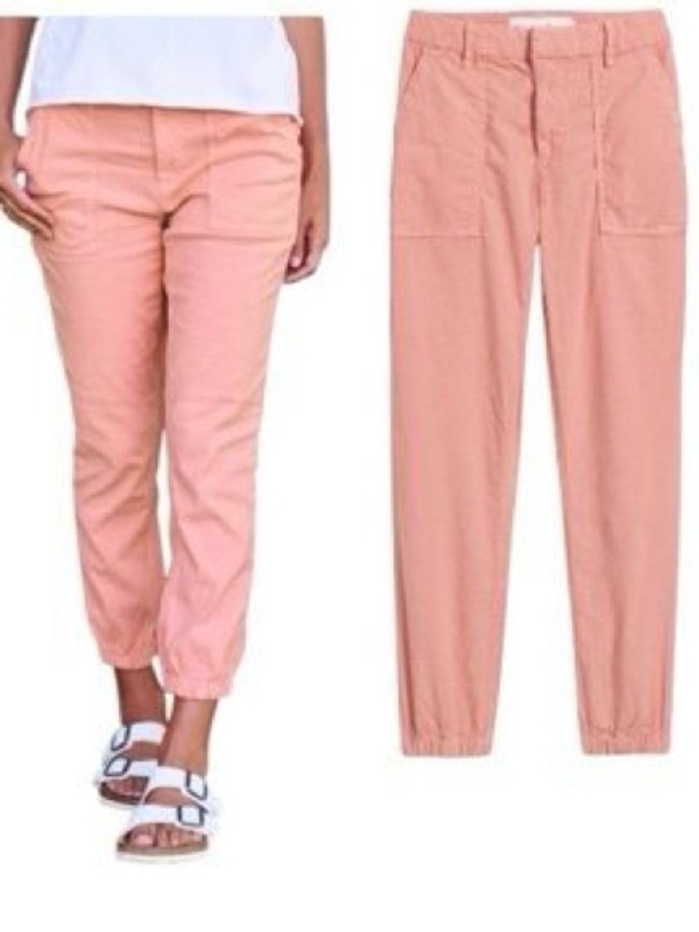 FRANK & EILEEN JAMESON Coral Cotton/Flax blend Jogger Pants